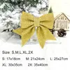 Noel Süslemeleri 1 PCS Bows Ağaç Baskılı Köpük Yay Süsleri Noel Glitter Kurdele El Yapımı