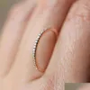 Band Rings Super Thin Crystal Couple Wedding Ring Sier Rose Gold Engagement Rings Alloy Trendy Women Anillos Nice Girlfriend Gifts A Dh1Oe