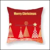 Taie d'oreiller Oreiller de Noël Er Joyeux Père Noël Elk Case Peau de pêche Canapé Taie d'oreiller Coussin Cadeau de Noël Décor À La Maison Livraison Directe Gar Dhy6E