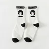 Women Socks 2022 Black and White Sports Cotton Cute Winter Cartoon Creative Novelty Illustration Long Tube