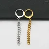 Brincos de backs boho corrente dourada longa para mulheres tragus piercing falsa breachring gota tassel jóias masculinas