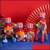 Andere feestelijke feestartikelen American Party Gnome Patriotic Independence Day Dwerg Scandinavian Ornamenten 4e van JY Home Desktop D DHRW6