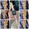 حزام فرقة لؤلؤة لؤلؤة فاخرة لشرائط ساعات Apple 38mm 40mm Inset Diamond Slim Watchbands Iwatch 3 4 5 7 41mm Metal Connector Real Cow Leather Women Wirls