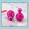 Stud Twosed Balls Earring Studs Bubbles Hollow vooraan en achterkantoorringen Mixedlot Dubbele zijde achterste oor nagelgroothandel in de uitverkoop dhhrd