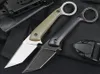 Hot M6686 utomhusfixat bladkniv D2 Svart/vitt stentv￤ttblad Full tang G10 -handtag Taktiska knivar med Kydex