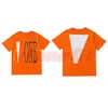 Mens Designer T-shirt V Friends Lettre Imprimer Tees Big V Hommes Femmes Manches courtes Hip Hop Style Noir Blanc Orange T-shirts Tees Taille S-XL