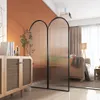 Tempered glazen schermen opvouwbare beweegbare vloerruimte Dividers Decoratie geperforeerde gratis eetkamers ijzeren partitie