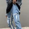 Herren Jeans Flare Männer Harajuku Streetwear Baggy Wide Bein Denim Hosen Elastische Taille Mode lose ausgestellte Jeanshosen x2fq