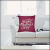 Pillow Case Mother Day Pillow Case Happy Design Linen Cotton Ers Square Sofa Cushion Er 45Cmx45Cm Drop Delivery Home Garden Textiles Dhdsx