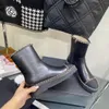 2022 New boots Metal chain decoration matte patent leather round head thick soled short boots Medium