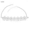 Headpieces Metal Wedding Hair Pieces In Gold Rhinestone Tassels Bridal Accessories Luxury Silver Headband Arabic Brides Chain341e