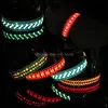 Dog Collars Leashes Night Safety Flashing Glowing Dogs Collars S M L Usb Rechargeable Glow Light Up Nylon Doggy Collar Drop Delive Dho25