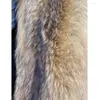 Manteau en fourrure de rat musqué naturel pour homme, veste grande taille, mode hiver, Parka chaude à capuche, grand col de raton laveur