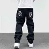 Herr jeans 2022 ropa hundtryck streetwear män hip hop baggy jeans byxor y2k kläder rakt löst goth denim byxor pantnes vaqueros 1110h22