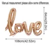 Ligaturer älskar brev folie ballong dekoration röd ros guld helium ballon jubileum bröllop valentiner party brud globo de papel de aluminio con letras de amor.