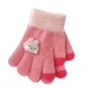 Hair Accessories Korean Version Contrast Color Baby Warm Gloves In Winter Cold Thickened Children Full Finger For Boys And Drop