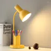 Lampade da tavolo Lampada da scrivania dimmerabile in stile nordico Protezione degli occhi Apprendimento LED dimmerabile Tavolo con portapenne Luce da lettura sul comodino