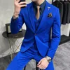 Abiti da uomo 2022 Marca Royal Blue Casual Abito da uomo Costume da sposa per uomo Slim Fit Smoking dello sposo Giacca sportiva Pantaloni Gilet