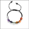 Beaded 7 Chakra Yoga Natural Stone Pärlade Strands Armband Kvinnor Män irregar pärlor armband mode smycken vilja och sandig present dro dhc8p