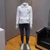 Felpa con cappuccio da uomo breve maglione autunno inverno nuova moda giovanile manica lunga sportiva con cappuccio tetter stampa tendenza pullover bianco nero abbigliamento uomo M-4XL