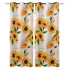 Cortina de girasoles, cortinas de ventana de papel, persianas para baño, cortinas interiores para exteriores, paneles con tratamiento de ojales