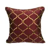 Kuddefodral Medicci Home Wine Red Cushion Cover Gold Floral broderad europeisk italiensk stil Klassisk klädselskal Top Chic