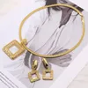 Necklace Earrings Set Women's Fashion Trend Jewelry Dubai Gold Color Wedding Party Gift Ladies