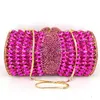 Вечерние сумки Magenta Fashion Crystal Clutches Women Party Swork Luxury Clutch Sack Ladies Night Wedding Chain Sudbag Q65 221107