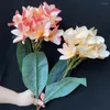 Flores decorativas 5 uds Frangipani de seda 31 "simulación Plumeria Rubra para centros de mesa de boda artificiales