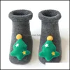 Christmas Decorations Baby Christmas Antislip Floor Sock 03 Years Infant Cotton Santa Socks Sile Nonslip Toddler Drop Delivery Home Dhp08