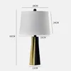 Table Lamps American Gold For Bedroom Bedside Lamp Study Modern Led Fabric Desk Light Fixtures Nightstand Lighting Home Decor