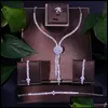 Oorbellen ketting oorbellen ketting sieraden sets 4pcs sieraden set bruiloft aessories bruid voor vrouwen luxe kubieke zirkonia ring a otwlw