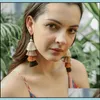 Dangle Chandelier Handmade Cotton Thread Earring Fashion Bohemian Style Tiered Tassel Earrings Long Eardrop Women Dangle Chandelie Dhb5H