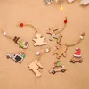 Christmas Decorations 12pcs/box Car Wooden Pendants Santa Claus Snowman Hanging Ornaments For Home Noel Navidad Decor