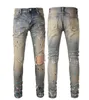 Schwarze Designer-Cargohose, Jeans für Herren, Biker-Jeans, zerrissene, schmale Stretch-Jeans, Distressed-Motorrad-Denim-Passform, Hip-Hop-Jogginghose mit geradem Bein, Patchwork