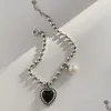 Bedelarmbanden bedelarmbanden 30 sier vergulde zoete zwarte hars liefde hart parel dames armband sieraden korte kralenketens geen fadec dhxiq