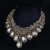 Fashion Rhinestones Bridal Jewelry Brown Crystals Wedding Necklaces For Bride Prom Evening Party Accessories
