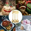 Servis uppsättningar 4st Gold/Silver Coffee Spoons Tea Creative Christmas Table Stain Lostly Steel dessert Scoop Cutlery Set 5.04 0,91 i