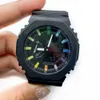 Спортивные светодиодные мужские цифровые часы Iced Out Watch Полнофункциональные водонепроницаемые часы мирового времени Ультратонкие съемные и сборные серии дуба2272