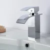 キッチン蛇口ラソ高品質の真鍮スクエア盆地蛇口広い口滝洗浄バスルームと冷水