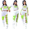 Kvinnors tv￥delade byxor Chaxiaohei 2022 Urban Leisure Women's Sweater Digital Positioning Printing Sports Two-Piece Set