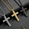 Hänge halsband rostfritt stål korshänge religiösa heliga bibel Jesus Christ guld svart hänge halsband smycken droppleverans dhoak