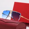 Мужчины солнцезащитные очки Rimless Luxury Designer Sun Glasses для мужчин UV400 Металлические храмы модные очки