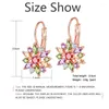 Stud￶rh￤ngen Huami 1Pair 2022 Fashion Jewelry Gold Color Zircon Elegant Trendy Luxury Crystal Flower For Women