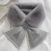 Zimowe ciepłe pluszowe szaliki kobiety miękki futrzany szalik prezent dla miłości dziewczyny moda akcesoria