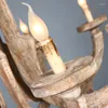 Lustres Chambre Éclairage En Bois Antique Français Suspension Lumières Style Campagnard Cuisine Luminaire Élégant Lumière Salle À Manger Foyer