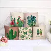 Pillow Case Cotton Cactus Series Pillowcase Green Plant Cushion Er Linen Home Decor Pillow Case Sofa Car Throw Drop Delivery Garden Dhfvu