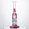 Beautiful Purple Bong Glass Bongs Percolator Dab Rigs Mini Oil Rig Straight Tube Glass Water Pipes 14mm Female Joint With Bowl