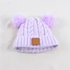 carh Children Knitted Caps Outdoor Hats Kids Brushed Beanies Visor Cap Hats Winter Wool Warm Hat Woolen Casual Headgear