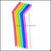 Drinking Straws Sile Drinking Sts Smoothie Standard Width 5Mm For Safely Cold Drinks Cups Mugs Drop Delivery Home Garden Kitchen Din Dh1K0